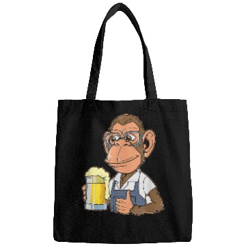 Discover Ape Drinking Beer Drunk Monkey Gorilla Beer Drinker Bags