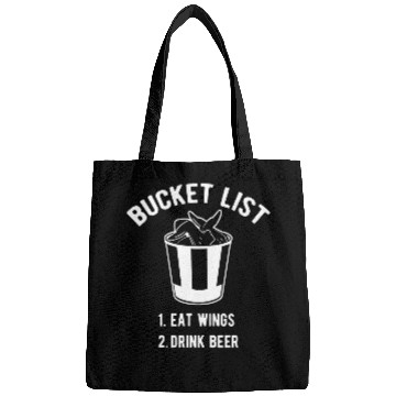 Discover Bucket List eat wings drink beer Bags