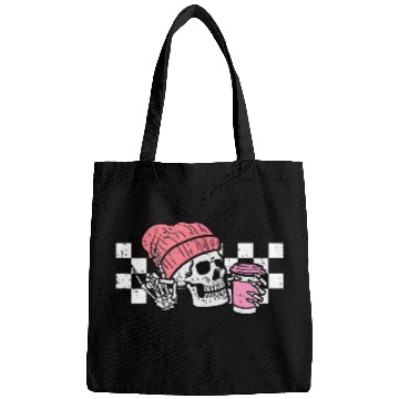 Discover Halloween Skeletons Pink Coffee Retro Costume Women Men Kids Bags