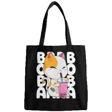 Discover Bubble Tea Cat Boba Tea Kitten Anime Kawaii Milk Tea Drink Bags