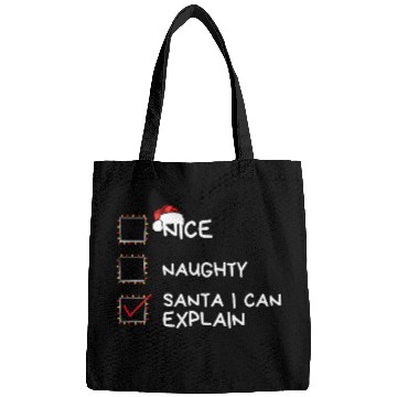Discover Nice Naughty Santa I Can Explain Christmas List Bags