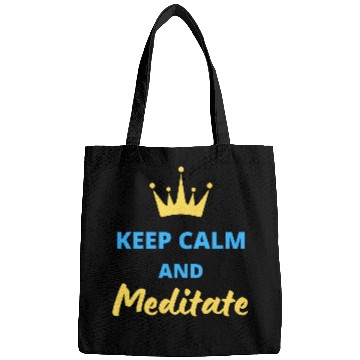Discover Keep calm and meditate Bags