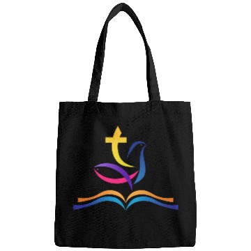 Discover religion dove fish cross Bags