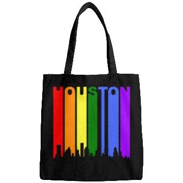 Discover Houston Texas Rainbow Skyline LGBT Gay Pride Bags