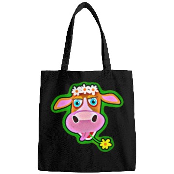 Discover Cute Cow with Bohemian Flower Crown Bags