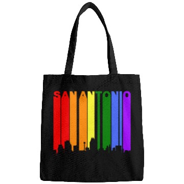Discover San Antonio Texas Gay Pride Rainbow Skyline Bags