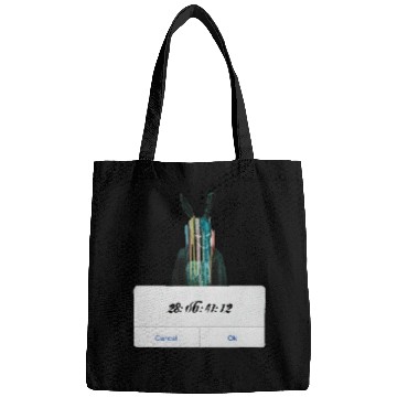 Discover DONNIE DARKO COUNT DOWN TIME ALERT WITH BUNNY MAN Bags