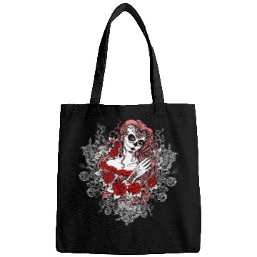 Discover Santa Muerte Holy Woman Skull Mexico Dead Saint Bags