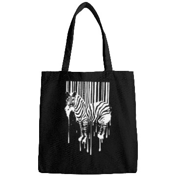 Discover Banksy Street Art Zebra Bar Code Bags