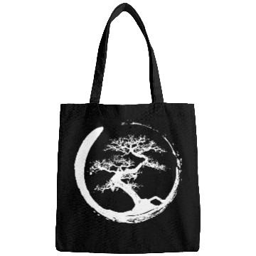 Discover Zen Bonsai Tree in Enso Circle (white) Bags