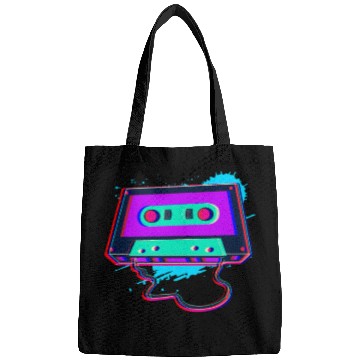 Discover 80s Music Cassette Tape : 3D, Neon, 80s songs Bags