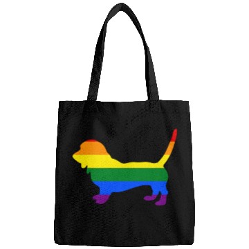 Discover Gay Pride Dog Basset Hound Rainbow Gay Pride Flag Bags