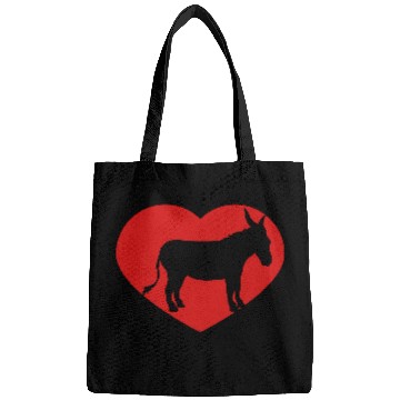 Discover i love love heart donkey horse pony small packelse Bags