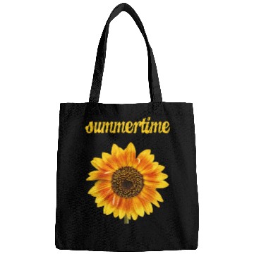 Discover summertime - big sunflower blossom Bags