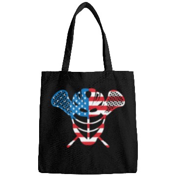 Discover Lacrosse Helmet and Sticks American Flag Bags