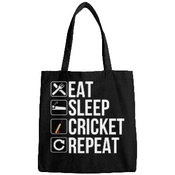 Discover Cricket Player Gift - Eat Sleep Cricket Repeat Bags