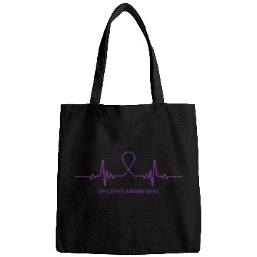 Discover Purple Epilepsy Awareness Heartbeat Bags