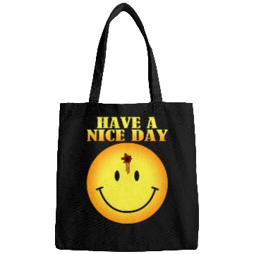 Discover smiley face bullet hole Bags