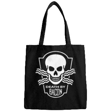 Discover Death By Bacon Funny Skull Bags