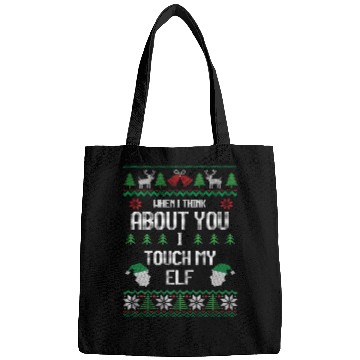 Discover I Touch My Elf Funny Christmas Sweater Design Bags