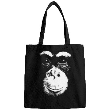 Discover Abstract Monkey Portrait in Black and White Bags