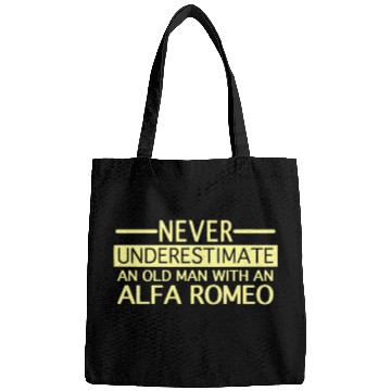 Discover Alfa Romeo Never Underestimate and Old man Bags