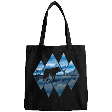Discover wolf mountains nature lover ice Bags