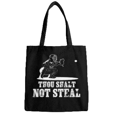 Discover Baseball Catcher Joke - Thou Shalt Not Steal Bags