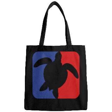 Discover red blue square button sea turtle silhouette outli Bags