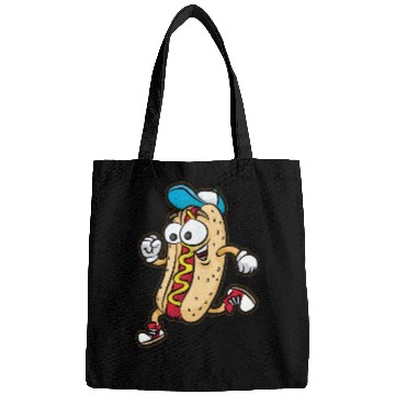 Discover Happy RUNNING HOTDOG BUN Fast Food Marathon Bags