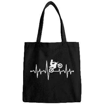 Discover Heart Beat Indicator Motocross Racing Gift Idea Bags