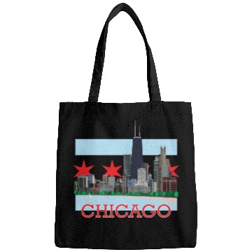 Discover Chicago Skyline and Flag Bags