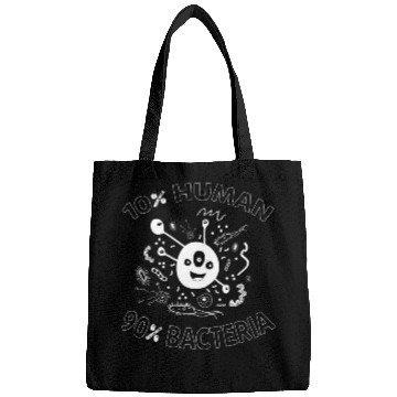 Discover 10% Human 90% Bacteria Funny Micro Biology Bags