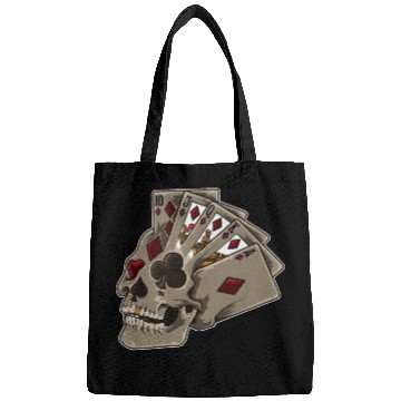Discover Poker Skull | Card Dealer Gambler Luck Jackpot Bags