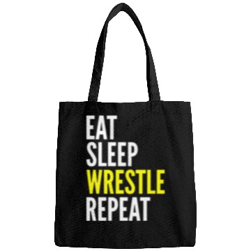 Discover Wrestler Funny Gift - Eat Sleep Wrestle Repeat Bags