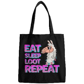 Discover cool Llama eat sleep loot Bags