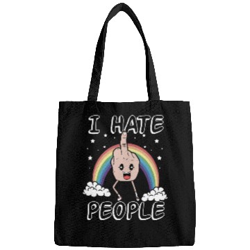 Discover I Hate People Middle Finger Funny Rainbow Gift Bags