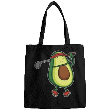 Discover Funny avocado golf swing golf player gift Bags