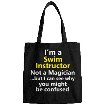 Discover Funny Swim Instructor Teacher Coach Job Career Bags