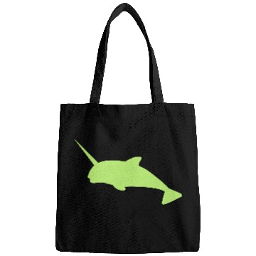 Discover Sharp narwhal in green uniwhale Bags
