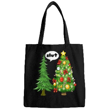 Discover Funny Christmas Tree Slut Bags