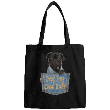 Discover Daddy Pug; The Best Pug Dad Ever Bags