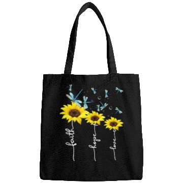 Discover Faith hope love sunflower Bags