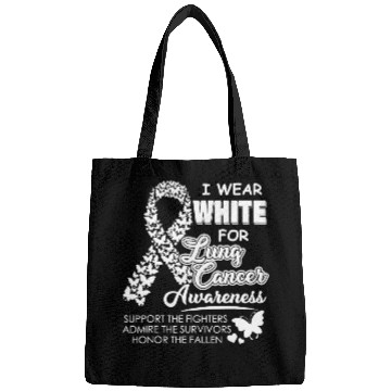 Discover Men Women I Wear White For Lung Cancer Awareness Bags