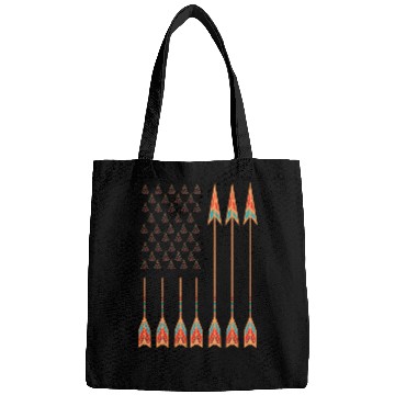 Discover Native American Day with tents & arrows as US flag Bags