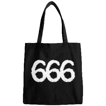 Discover 666 symbol number white Bags