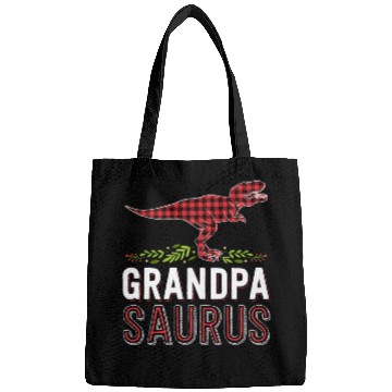 Discover Grandpa Saurus T Rex Red Plaid Matching Family Bags