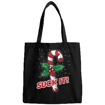 Discover SUCK IT Christmas Candy Cane Naughty Humor Bags
