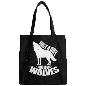Discover Just A Boy Who Loves Wolves Bags