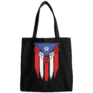 Discover Puerto Rico Flag - Boricua Raised Fists Bags